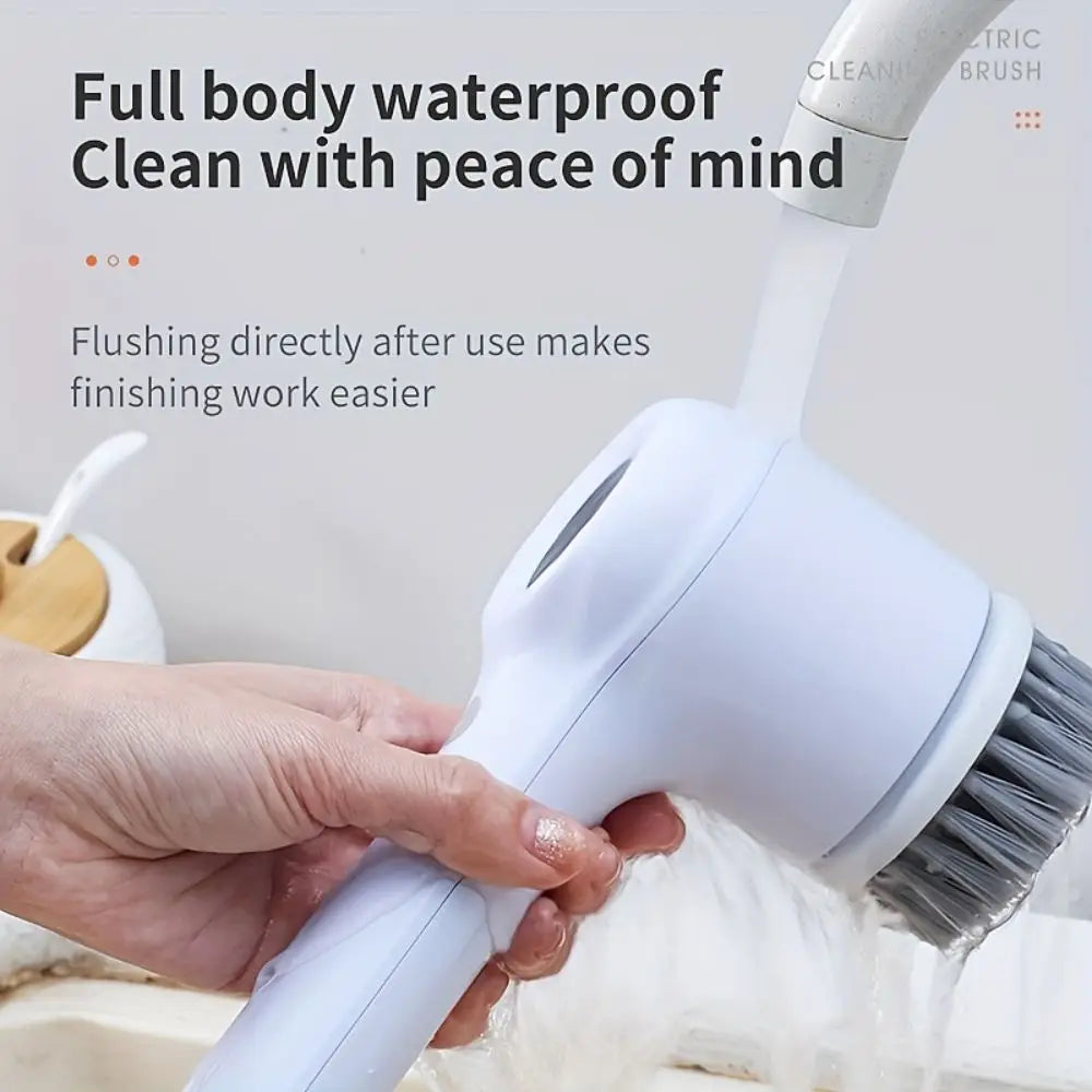 5 In1 Electric Spin Scrubber,Waterproof Cordless Electric Cleaning Brush,Handheld Rechargeable Shower Scrubber,Cleaning Supplies